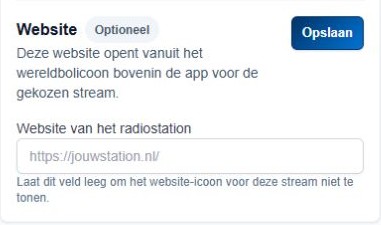 Optioneel websiteveld met eigen Opslaan-knop